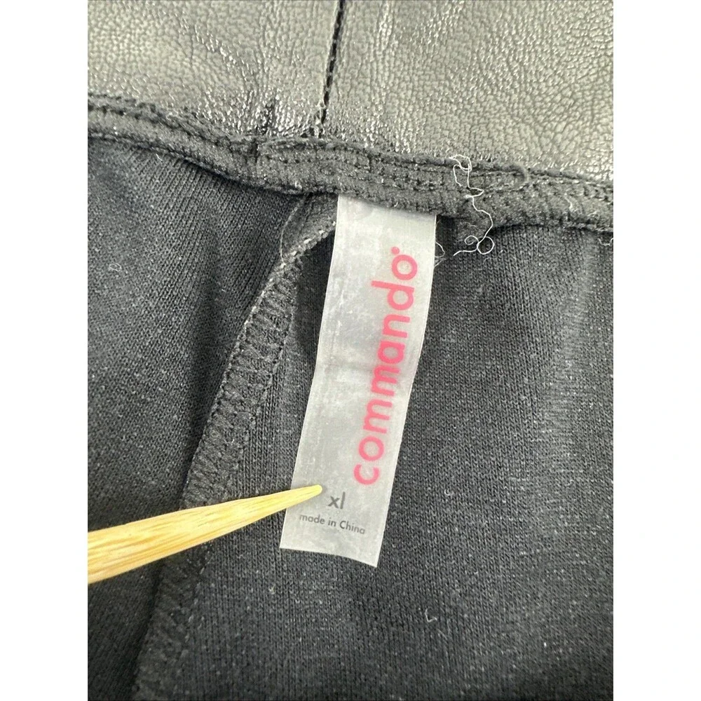 Commando Faux Leather Jogger Pant Black Legging Pull On Pockets Stretch Women XL